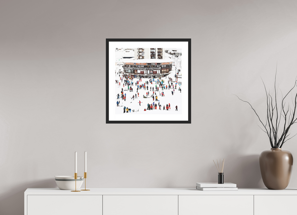 50 x 50 cm, Black Wooden Frame Tignes