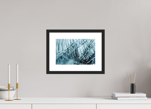 30 x 20 cm, Black Wooden Frame Glacial Ice #3