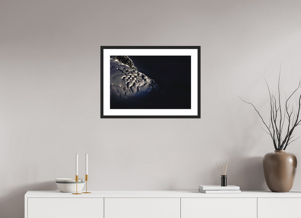 60 x 40 cm, Black Wooden Frame Crevasse #1