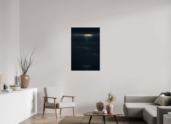 70 x 105 cm, Photo Print Under Arcylic Glass A Fleeting Moment on a Dark Ocean