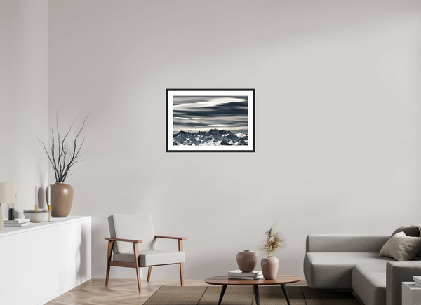 75 x 50 cm, Black Wooden Frame Crans Montana