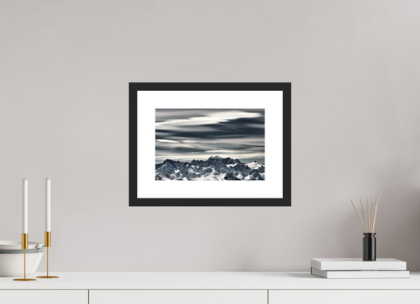 30 x 20 cm, Black Wooden Frame Crans Montana