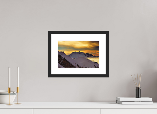 30 x 20 cm, Black Wooden Frame La Balme