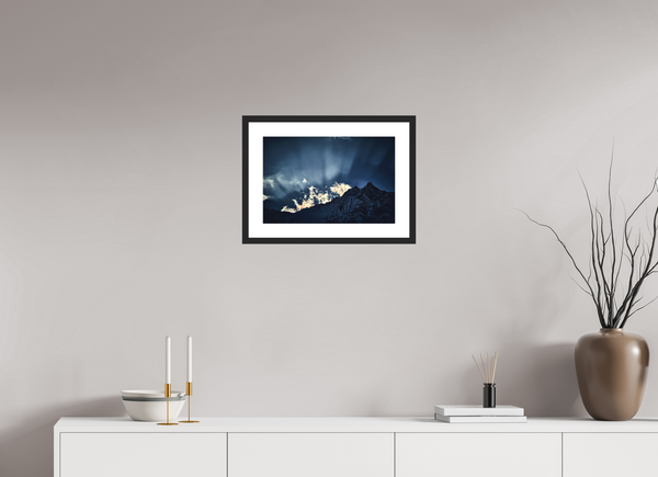 45 x 30 cm, Black Wooden Frame Evening Light #3