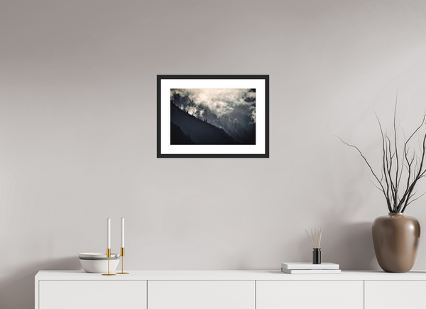 45 x 30 cm, Black Wooden Frame Klosters Forest #2