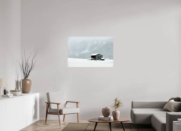 105 x 70 cm, Photo Print Under Acrylic Glass Klosters Barn #1