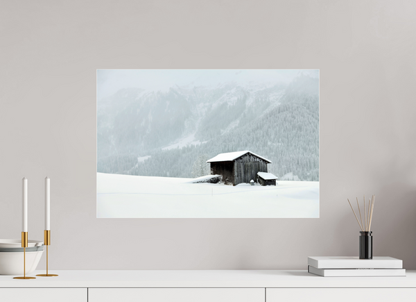 60 x 40 cm, Photo Print Under Acrylic Glass Klosters Barn #1