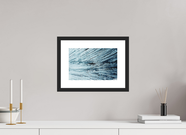 30 x 20 cm, Black Wooden Frame Glacial Ice #2