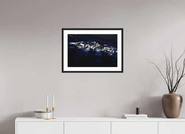 60 x 40 cm, Black Wooden Frame Crevasse #2
