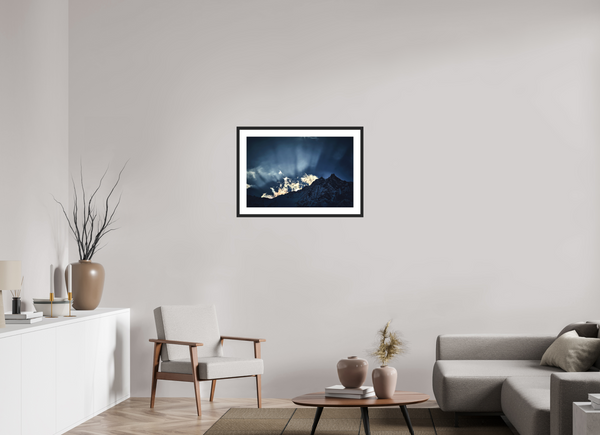 75 x 50 cm, Black Wooden Frame Evening Light #3