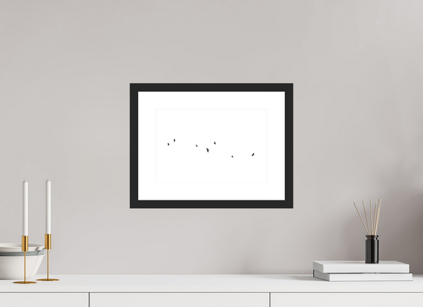 30 x 20 cm, Black Wooden Frame Black Crows #1