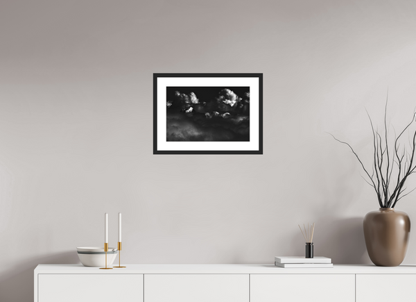 45 x 30 cm, Black Wooden Frame Peaking