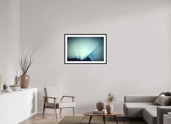 90 x 60 cm, Black Wooden Frame Sunrise #3