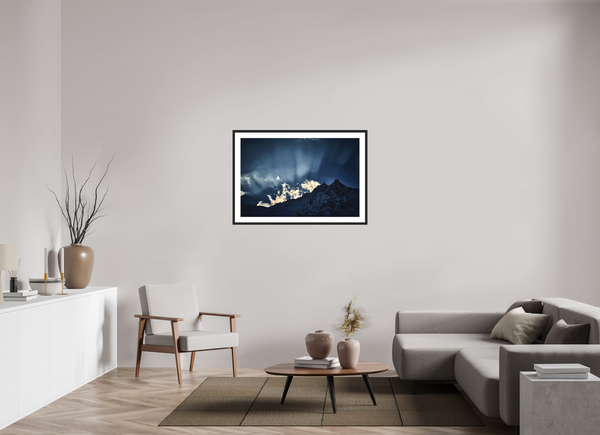 105 x 70 cm, Black Wooden Frame Evening Light #3
