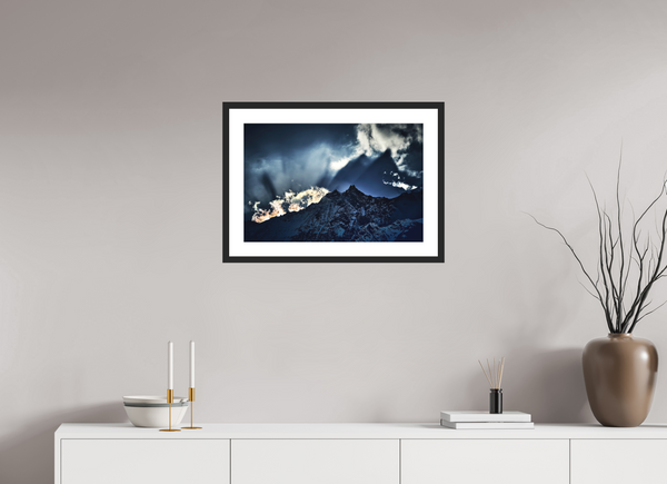 60 x 40 cm, Black Wooden Frame Evening Light #2