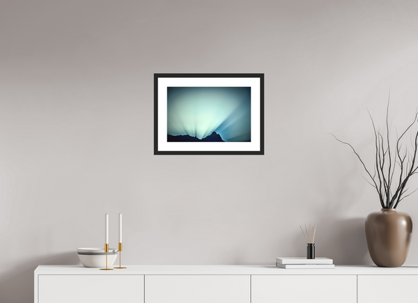 45 x 30 cm, Black Wooden Frame Sunrise #3