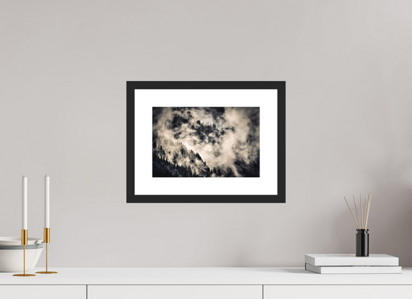 30 x 20 cm, Black Wooden Frame Klosters Forest #1