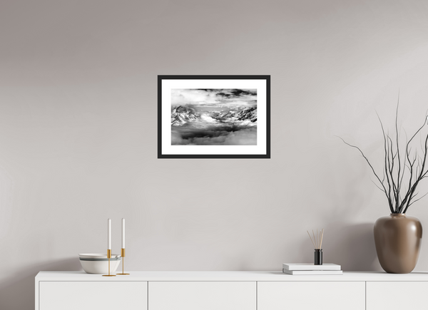 45 x 30 cm, Black Wooden Frame Zermatt Inversion
