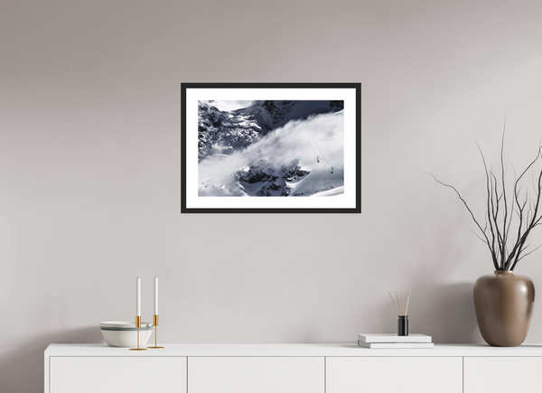 60 x 40 cm, Black Wooden Frame Matterhorn Glacier Paradise Photograph, Zermatt Swiss Alps Wall Art.