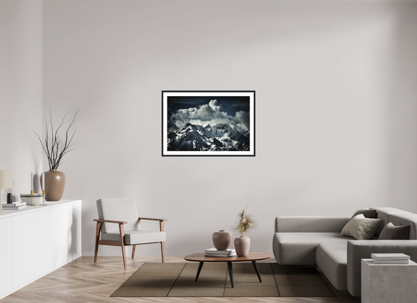 105 x 70 cm, Black Wooden Frame Storm Building