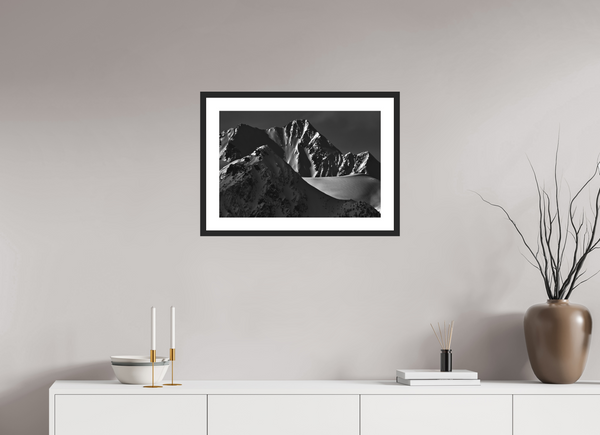 60 x 40 cm, Black Wooden Frame Purcell Mountains