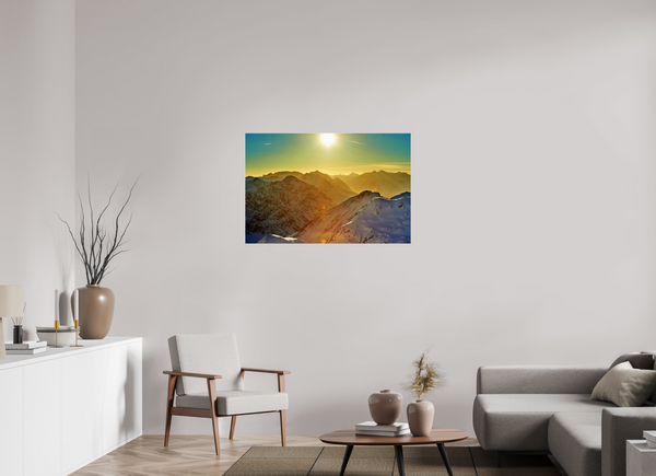 105 x 70 cm, Photo Print Under Acrylic Glass Klosters Evening Light