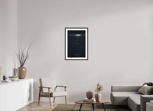 50 x 75 cm, Black Wooden Frame A Fleeting Moment on a Dark Ocean