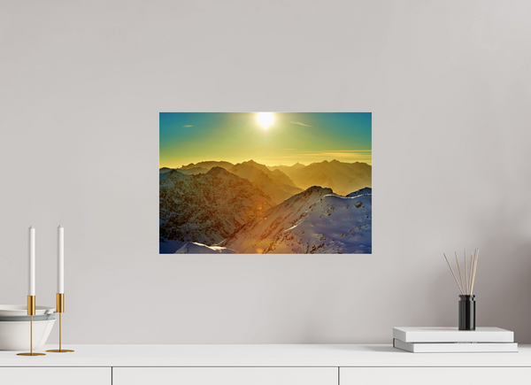 45 x 30 cm, Photo Print Under Acrylic Glass Klosters Evening Light