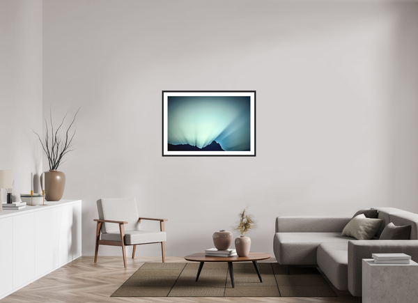 105 x 70 cm, Black Wooden Frame Sunrise #3