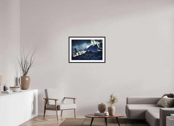 75 x 50 cm, Black Wooden Frame Evening Light #2