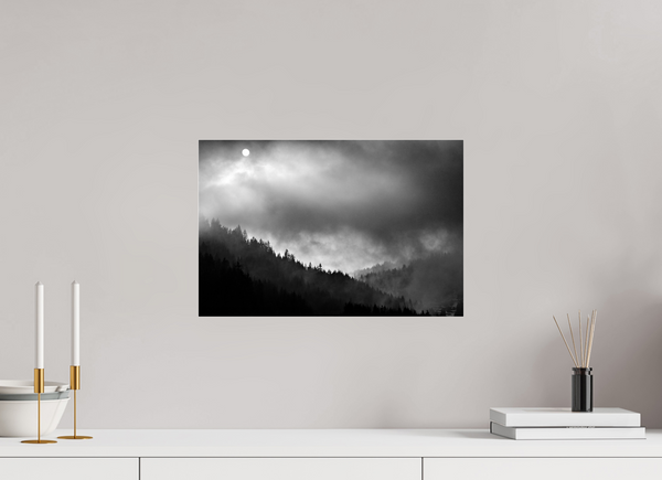 45 x 30 cm, Photo Print Under Acrylic Glass Misty Valley