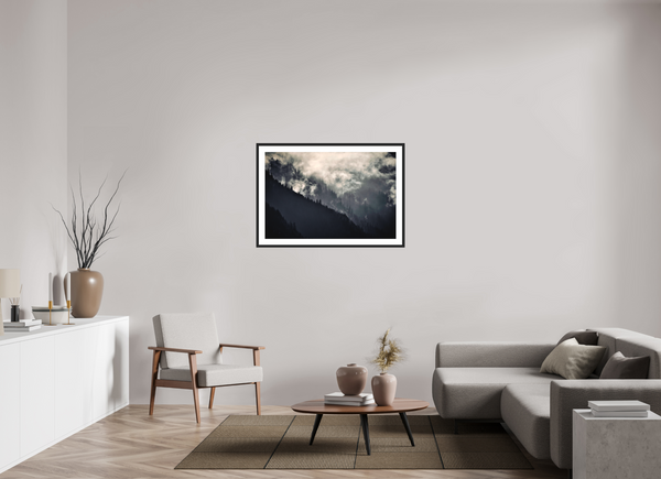 105 x 70 cm, Black Wooden Frame Klosters Forest #2