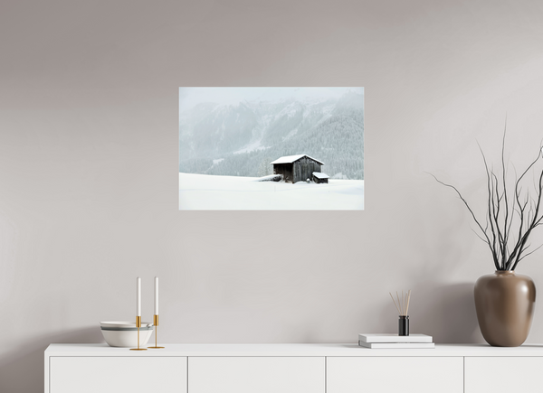 75 x 50 cm, Photo Print Under Acrylic Glass Klosters Barn #1