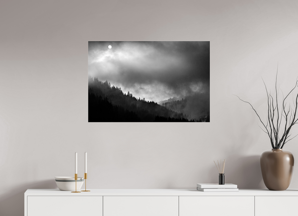 90 x 60 cm, Photo Print Under Acrylic Glass Misty Valley