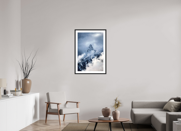 60 x 90 cm, Black Wooden Frame L’Aiguille, Manigod