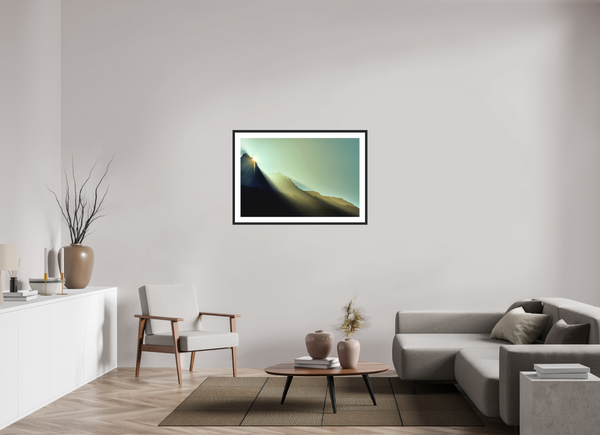 105 x 70 cm, Black Wooden Frame Sunrise #2