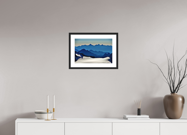 45 x 30 cm, Black Wooden Frame Above the Géant