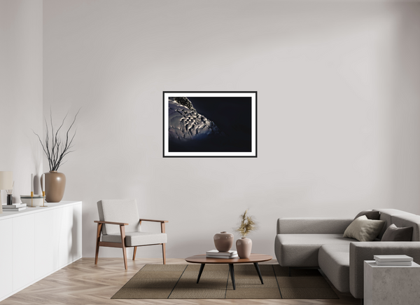 105 x 70 cm, Black Wooden Frame Crevasse #1
