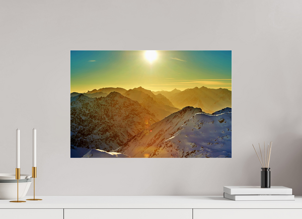 60 x 40 cm, Photo Print Under Acrylic Glass Klosters Evening Light