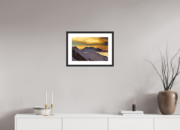 45 x 30 cm, Black Wooden Frame La Balme