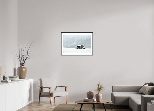 75 x 50 cm, Black Wooden Frame Klosters Barn #1