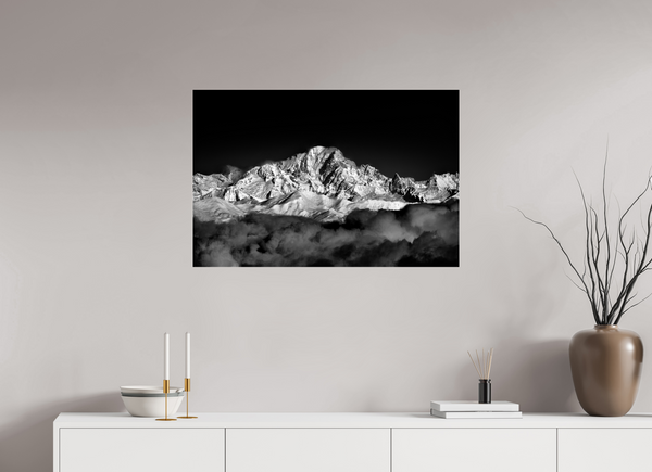 90 x 60 cm, Photo Print Under Acrylic Glass Mont Blanc Massif.