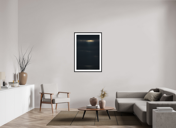 70 x 105 cm, Black Wooden Frame A Fleeting Moment on a Dark Ocean
