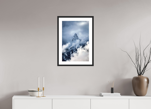 40 x 60 cm, Black Wooden Frame L’Aiguille, Manigod