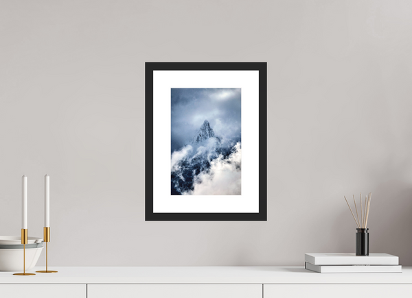 20 x 30 cm, Black Wooden Frame L’Aiguille, Manigod