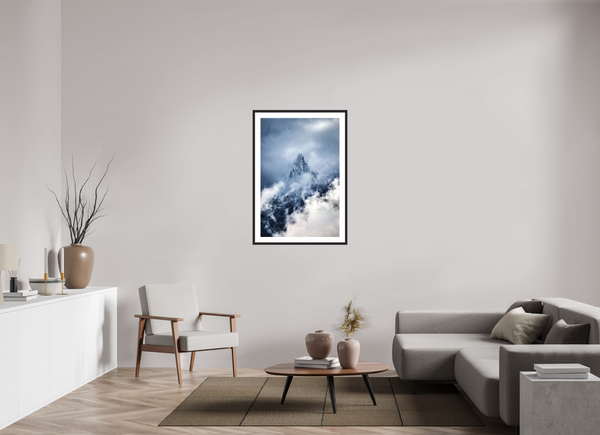 70 x 105 cm, Black Wooden Frame L’Aiguille, Manigod