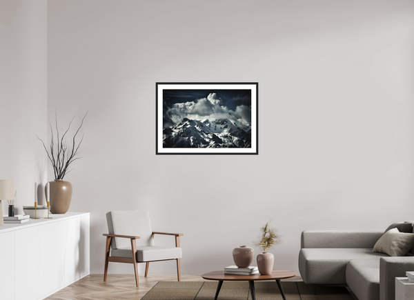 90 x 60 cm, Black Wooden Frame Storm Building