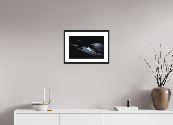 45 x 30 cm, Black Wooden Frame Crevasse #3