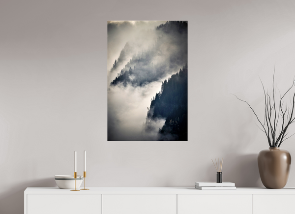 60 x 90 cm, Photo Print Under Acrylic Glass Steep Valley Trees