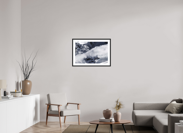75 x 50 cm, Black Wooden Frame Matterhorn Glacier Paradise Photograph, Zermatt Swiss Alps Wall Art.